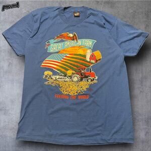 Vintage Great American Farm Shirt Mens Extra Large Made USA Tractor Eagle 90s